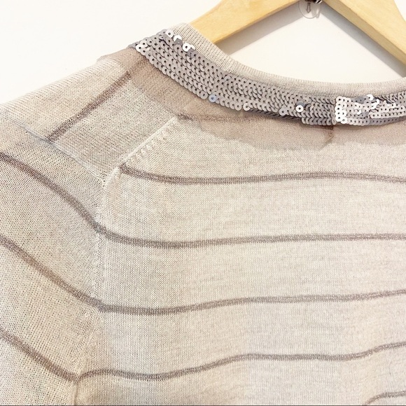 Ann Taylor Loft Stripped Wool Blend Sequin sweater - Picture 12 of 15
